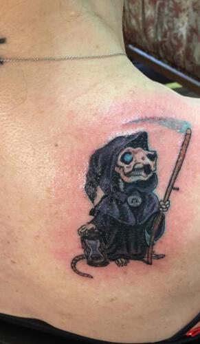 Death of Rats. Picture taken from the Facebook group Discworld tattoos.